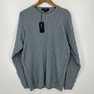 Giorgiolini Knit Sweater Men's 2XL Light Blue 100% Cotton Made in Italy New NWT‎